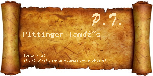 Pittinger Tamás névjegykártya